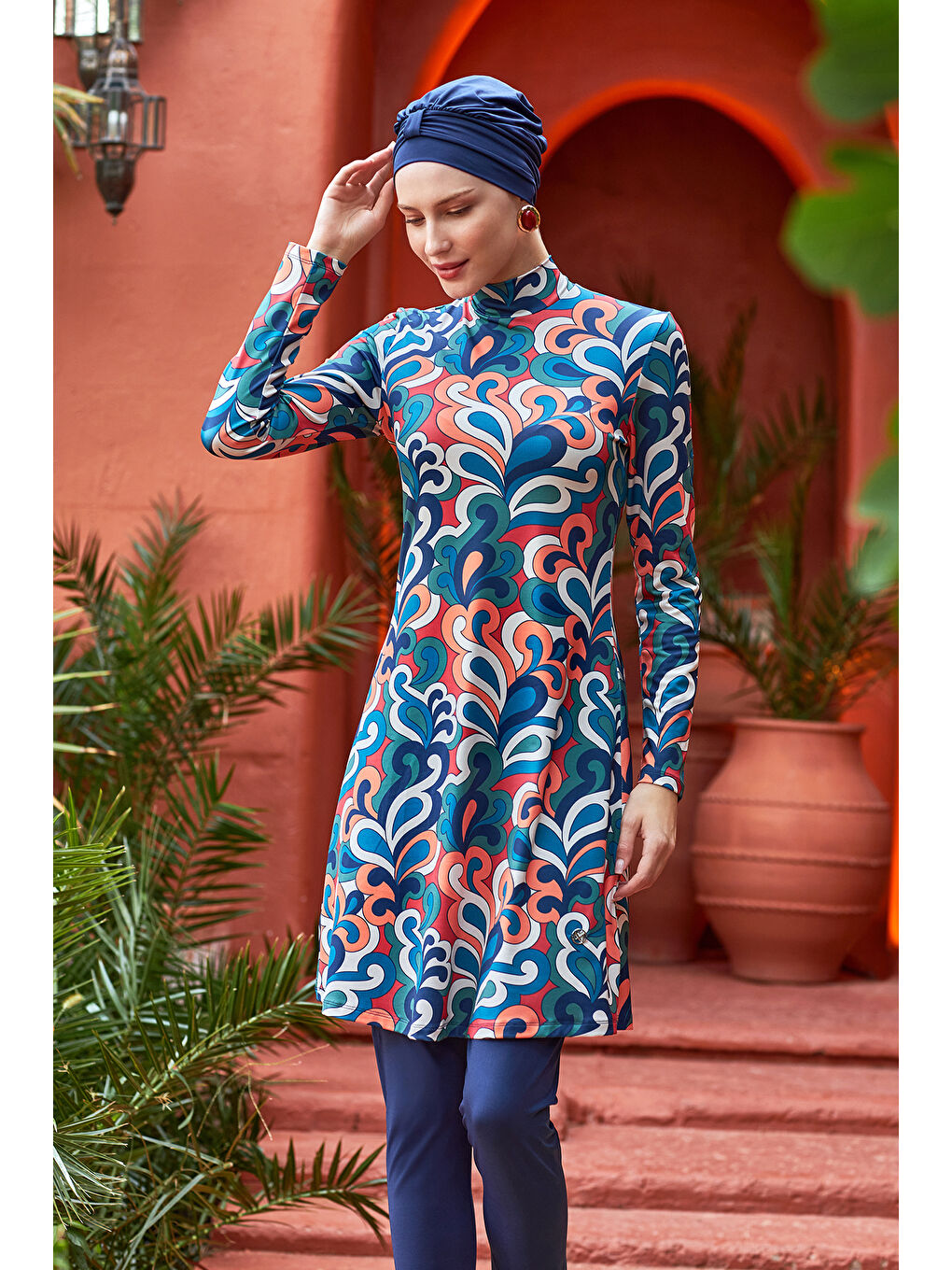 Elastanlı Tam Kapalı Tesettür Mayo 2103 Koyu Lacivert