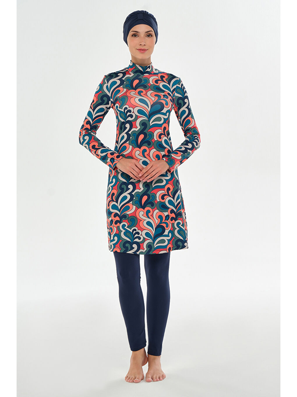 Elastanlı Tam Kapalı Tesettür Mayo 2103 Koyu Lacivert-1