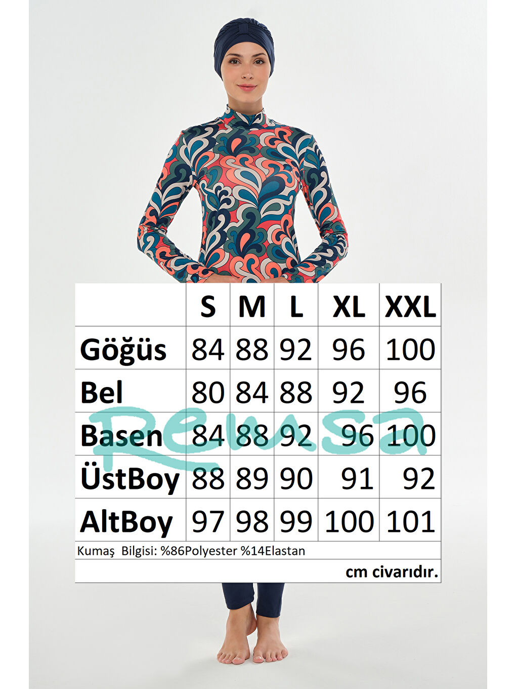 Elastanlı Tam Kapalı Tesettür Mayo 2103 Koyu Lacivert-3