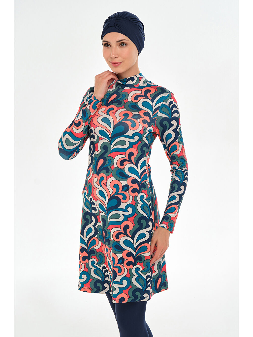 Elastanlı Tam Kapalı Tesettür Mayo 2103 Koyu Lacivert-4