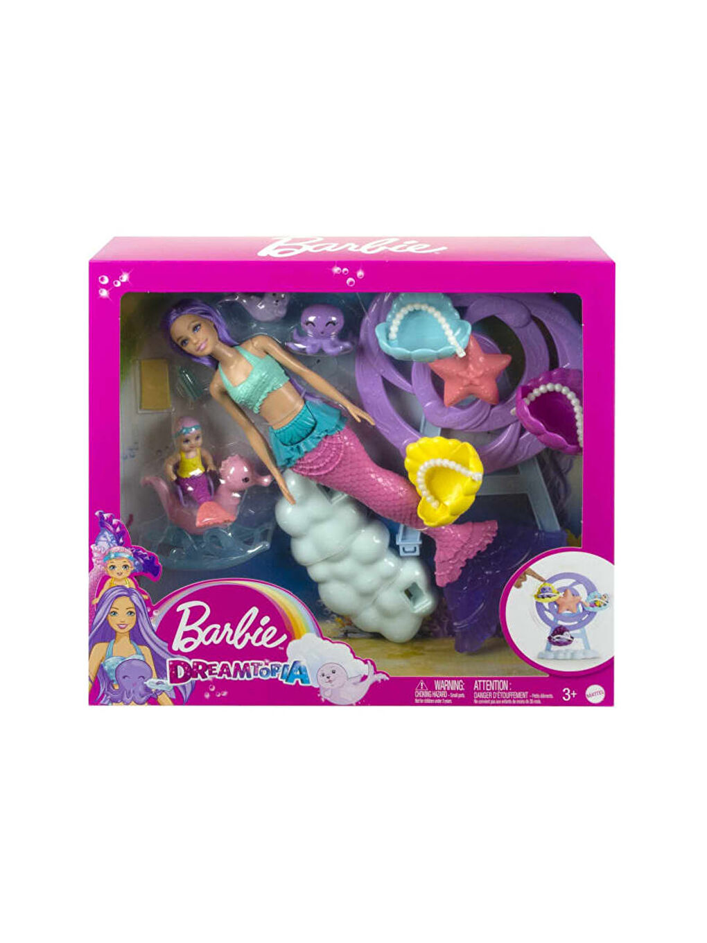 BARBIE Dreamtopia Deniz Kızı Bebek ve Çocuk Oyun Alanı - 2