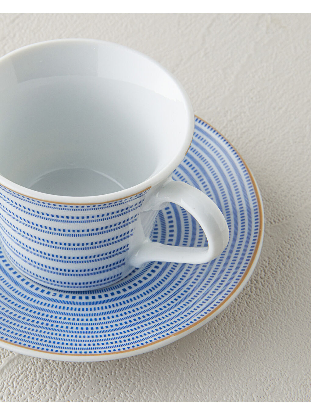 Ashley Porselen Kahve Fincan Takımı 4 Parça 2 Kişilik Mavi-3