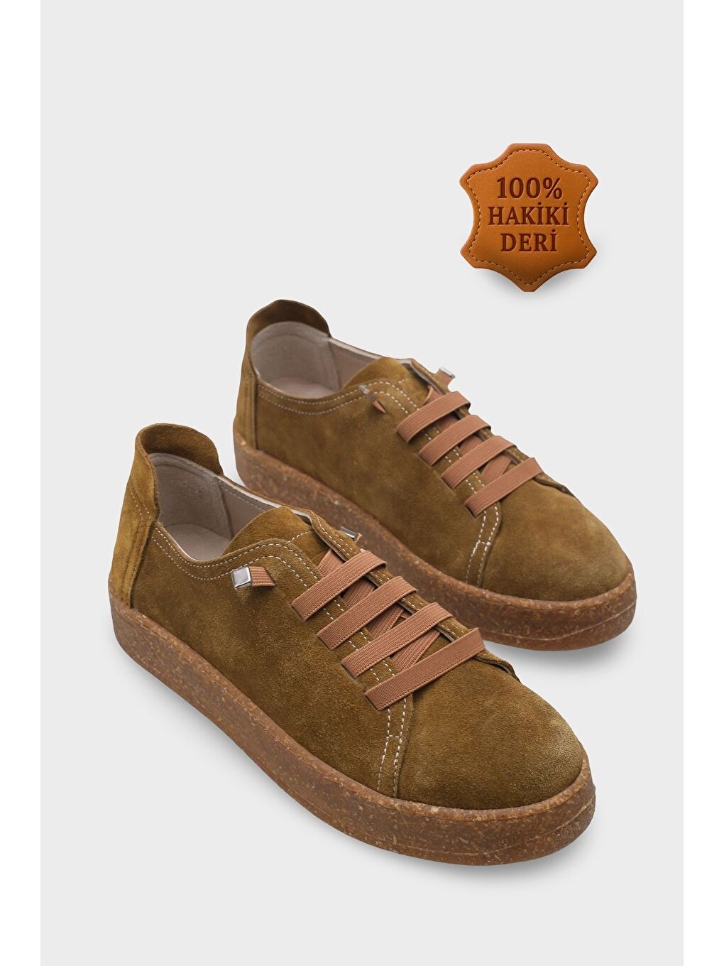 Yeşil Matelda Hakiki Deri Süet Sneaker-1