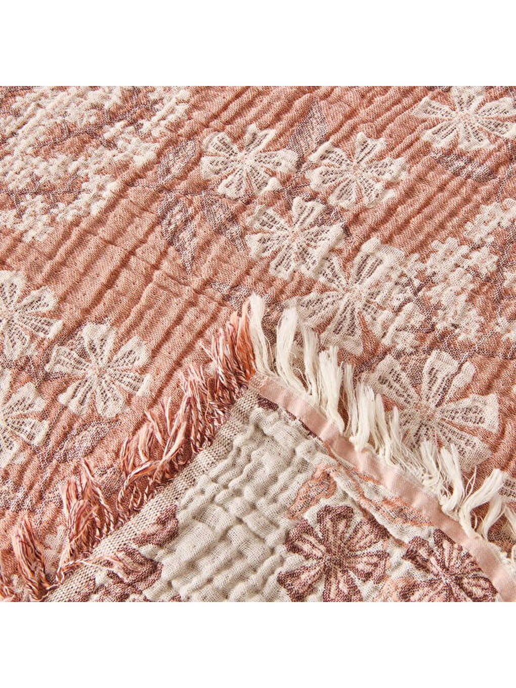 Kahverengi Soft Belloria Çift Kişilik Yatak Örtüsü - Kiremit - 220x255 cm-3