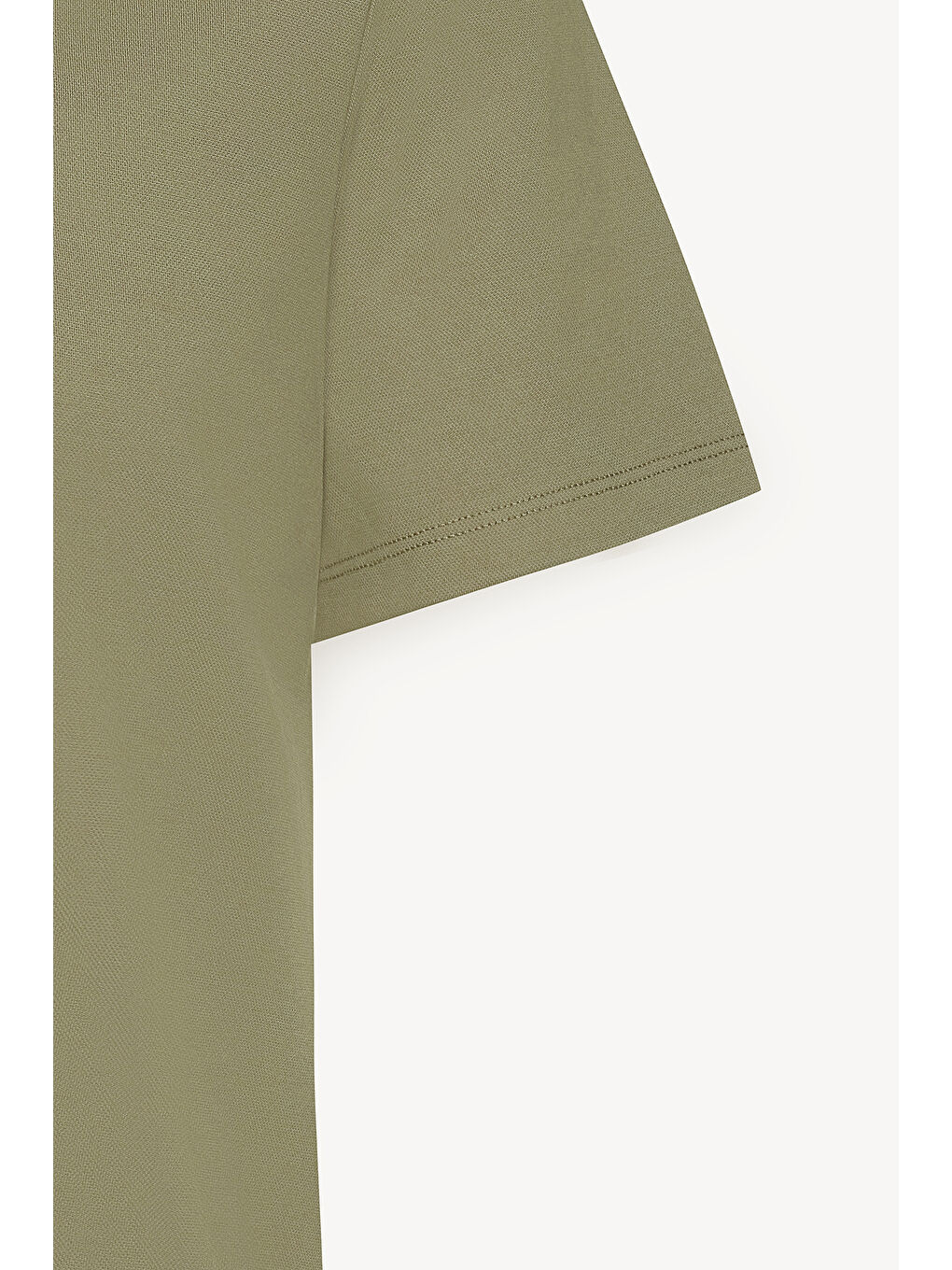 Erkek Haki Slim Fit Dar Kesim Bisiklet Yaka Pamuklu Tişört-7