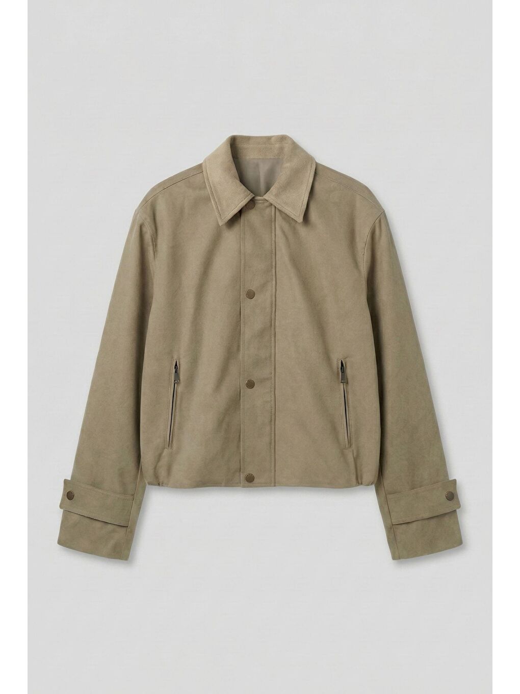 Erkek Boxy Fit Geniş Kesim Kontrast Yaka Premium Ceket Bej