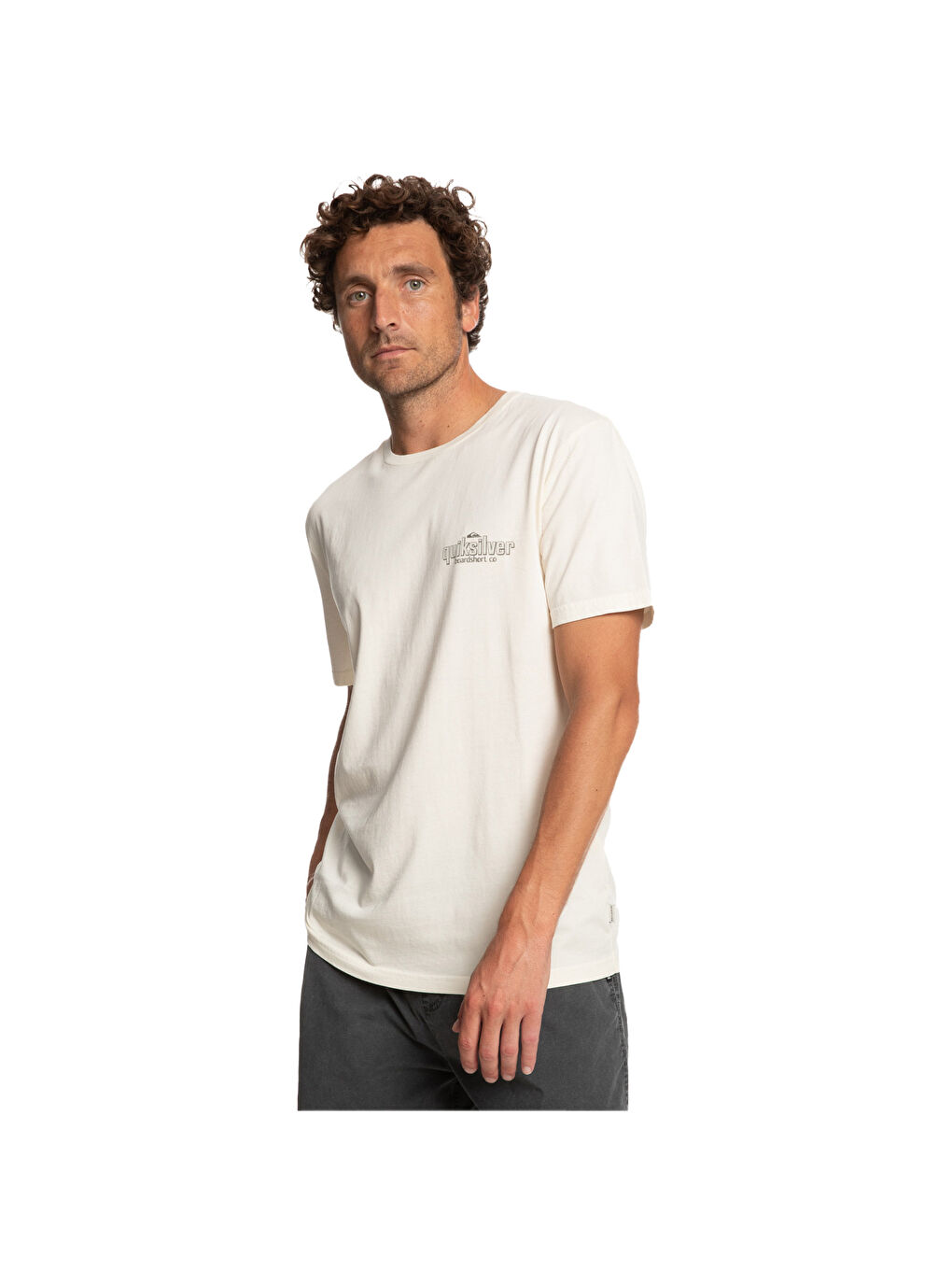 Quikwords Erkek Bej Tişört-1