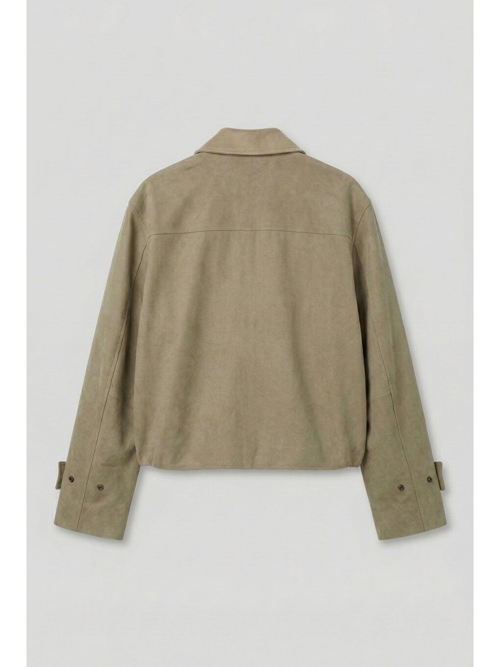 Erkek Boxy Fit Geniş Kesim Kontrast Yaka Premium Ceket Bej-1