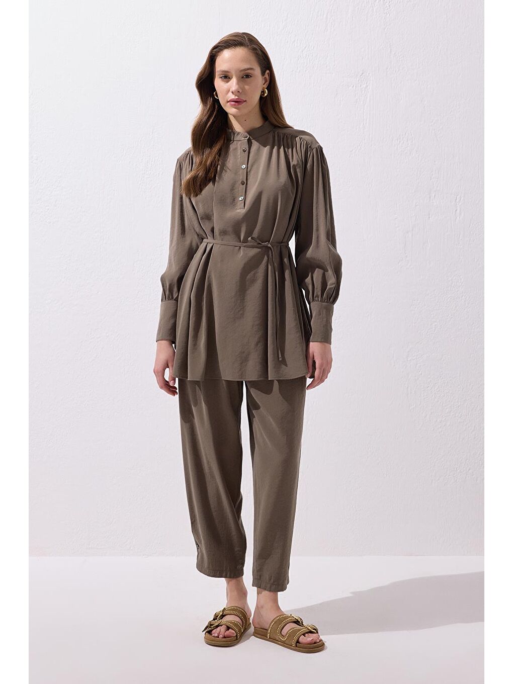 Tina Gömlek Pantolon Takım Haki Yeşil