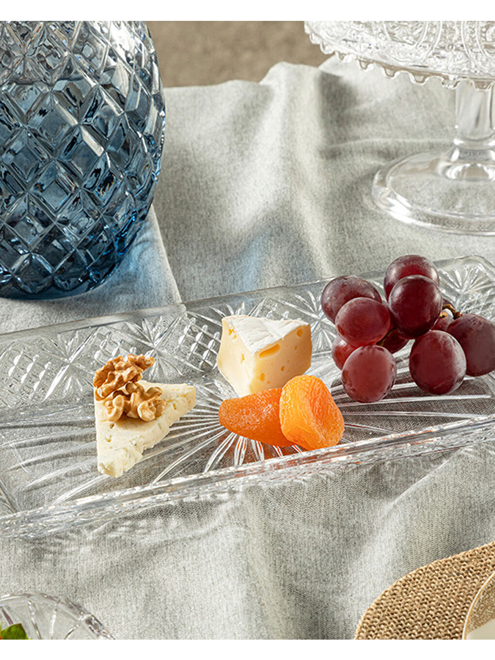 Renksiz Zena Cam Kayık Tabak