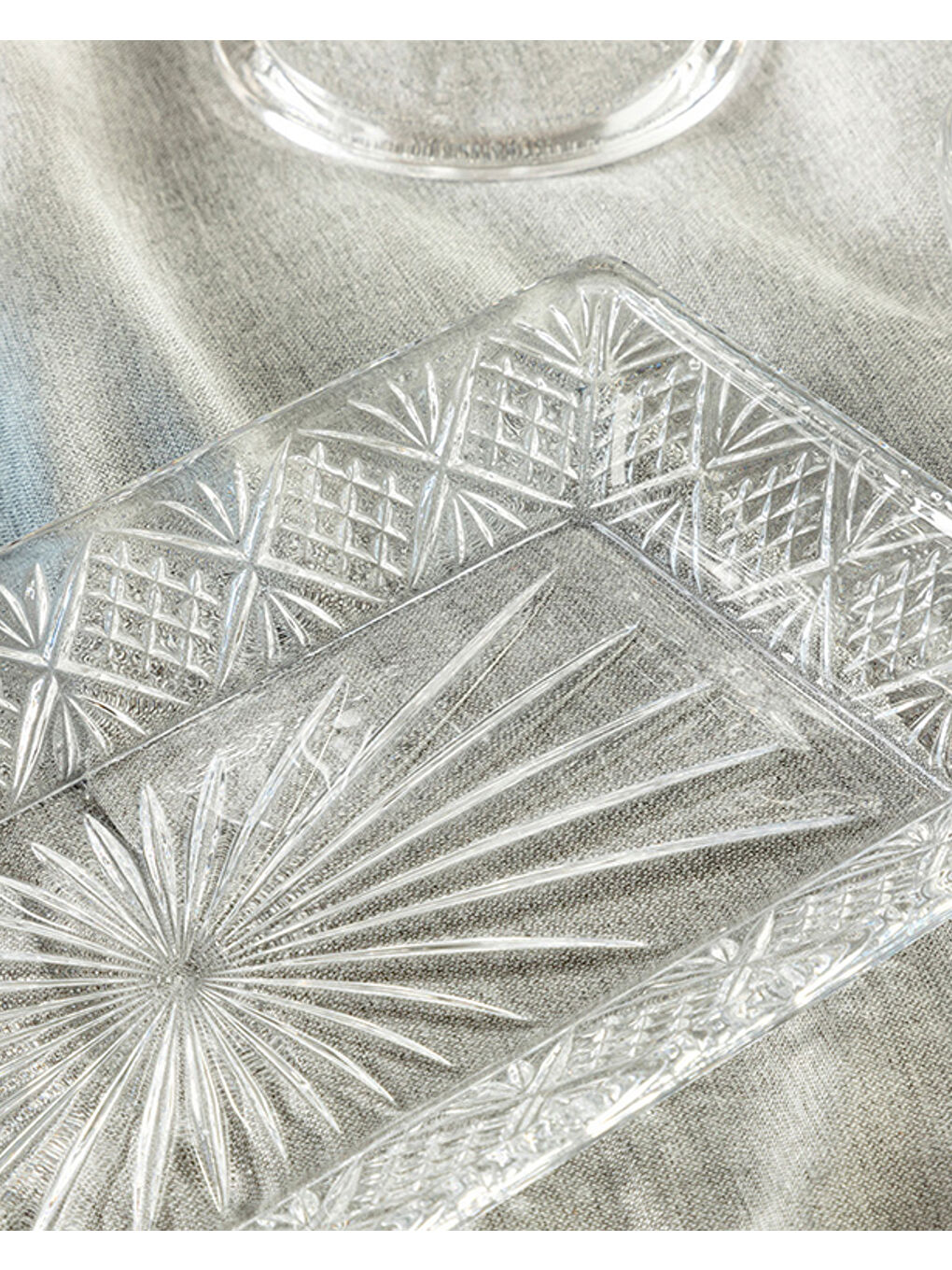 Renksiz Zena Cam Kayık Tabak-2