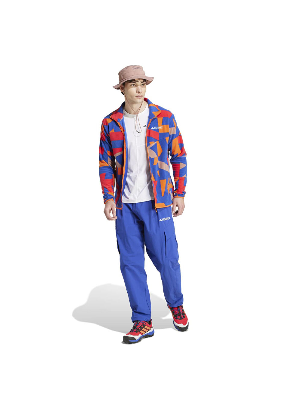 Karışık Multi Printed Aop Full Zip Fleece Erkek Dik Yaka Polar Sweatshirt-3