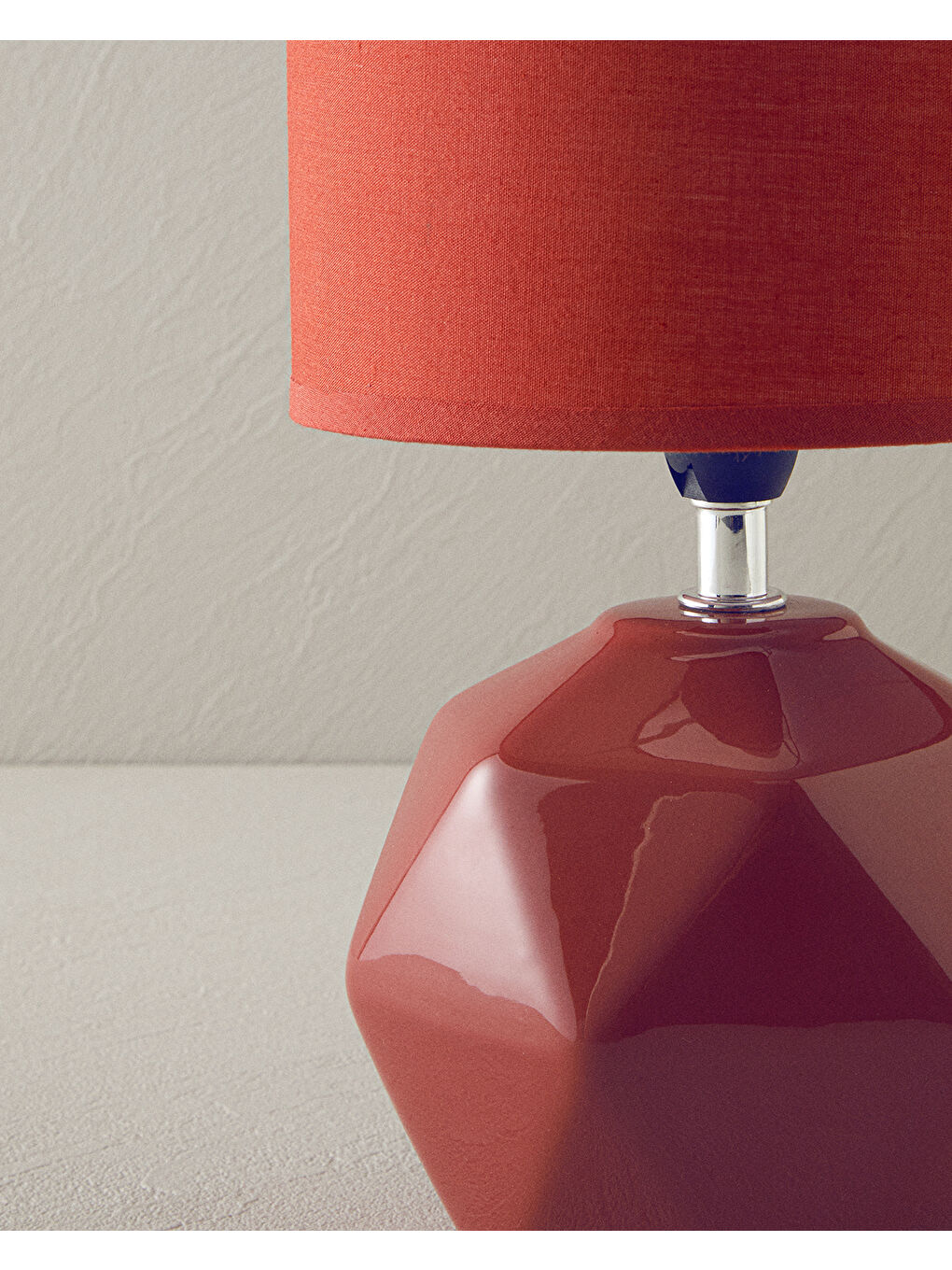 Cubic Seramik Abajur Kırmızı-1