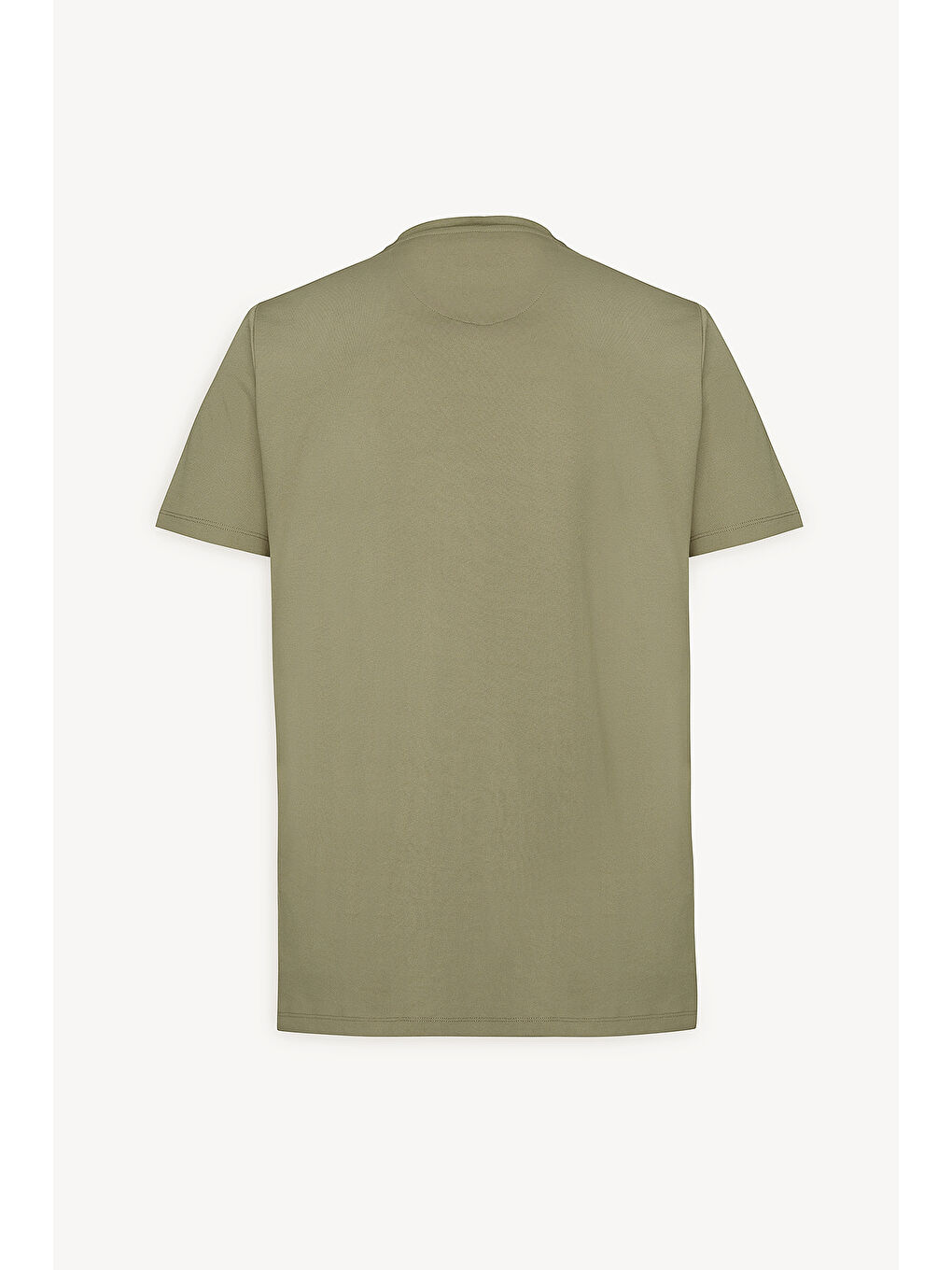 Erkek Haki Slim Fit Dar Kesim Bisiklet Yaka Pamuklu Tişört-8