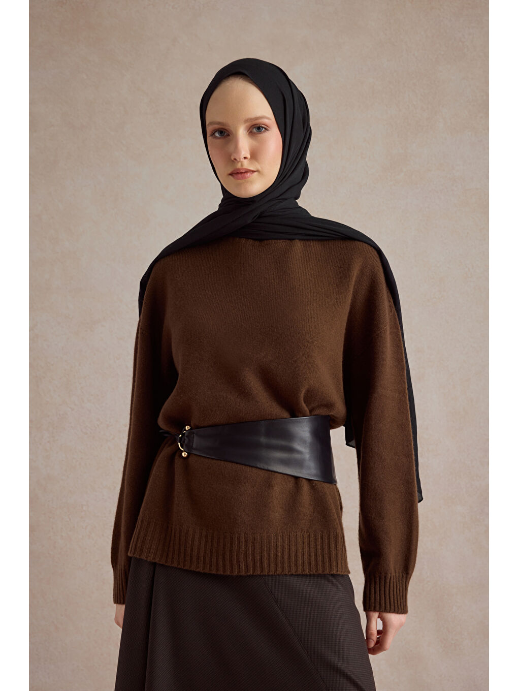 Organik Crash Şal Siyah