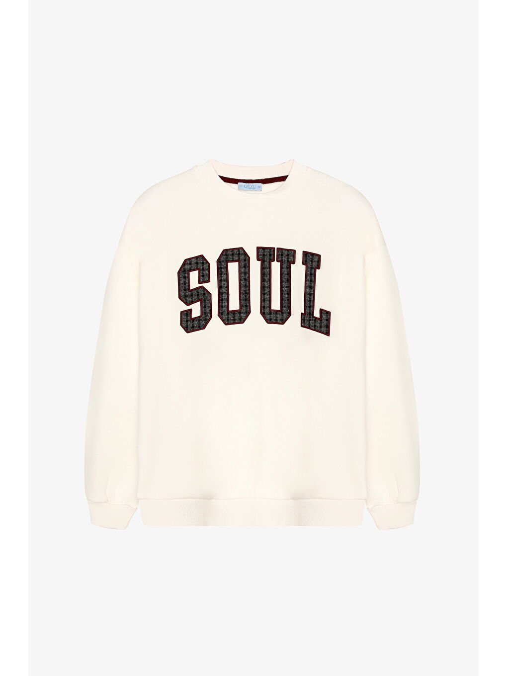 Soul Nakışlı Oversize Sweatshirt Ekru