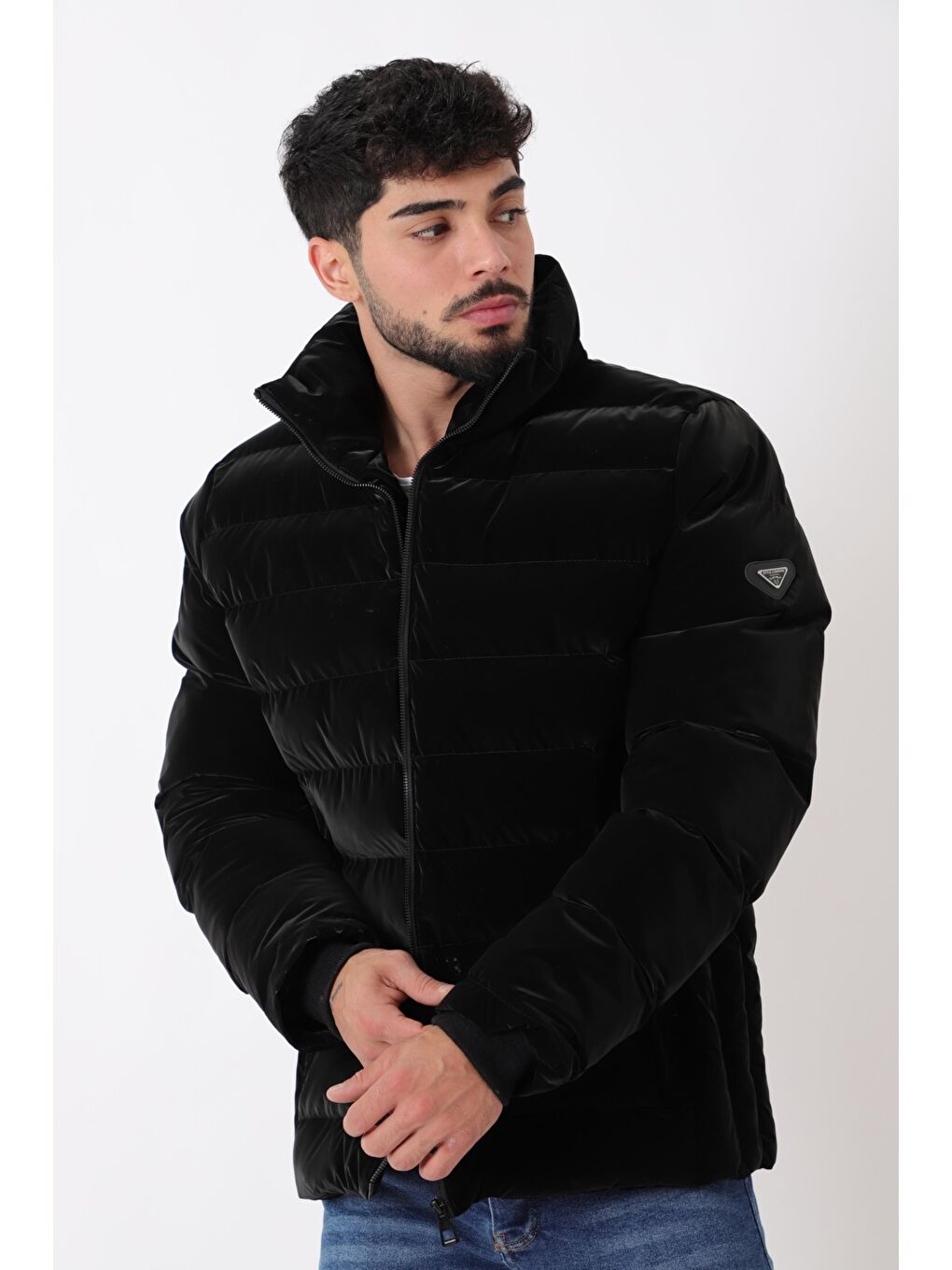 Siyah Cep Detay Dik Yaka Armalı Nova Kışlık Mont PLDP 3012_50463