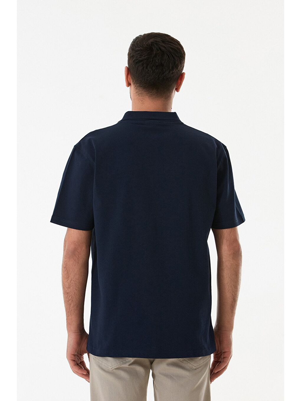 Lacivert Basic Polo Yaka Tişört-1