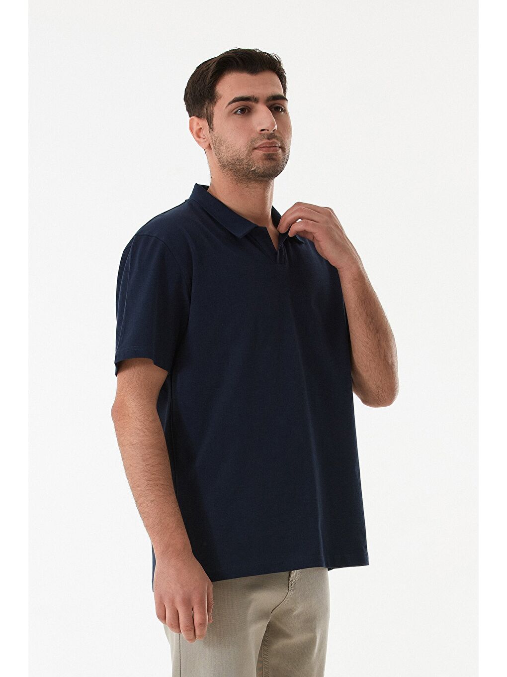 Lacivert Basic Polo Yaka Tişört-2