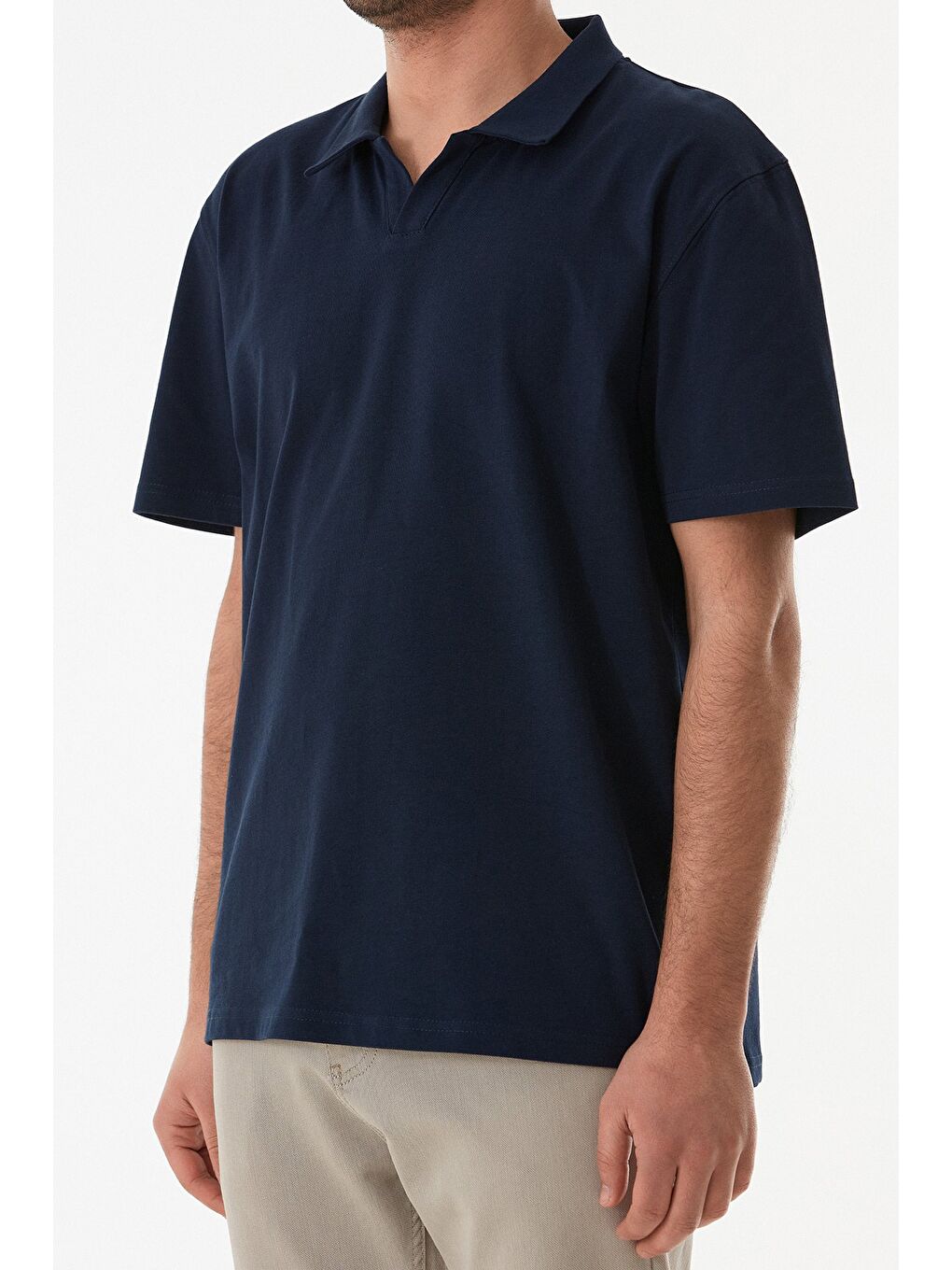 Lacivert Basic Polo Yaka Tişört-4