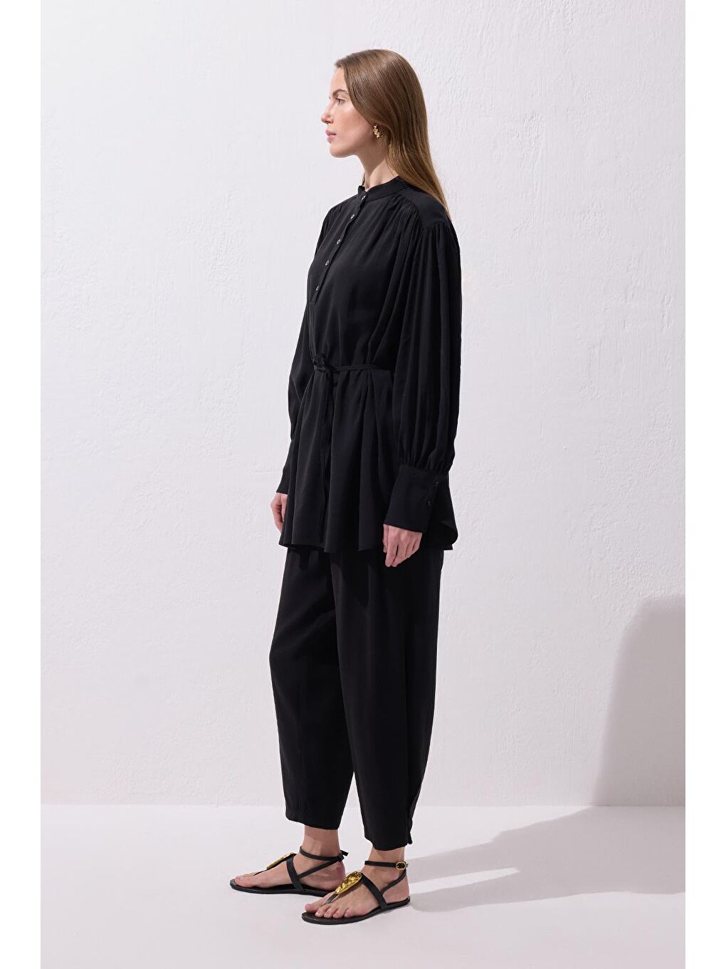 Tina Gömlek Pantolon Takım Siyah-4
