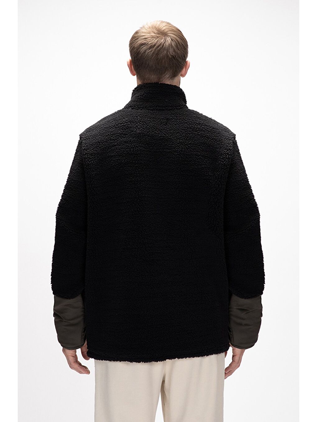 Siyah Bomb Si̇yah Yarım Fermuarlı Erkek Polar-1