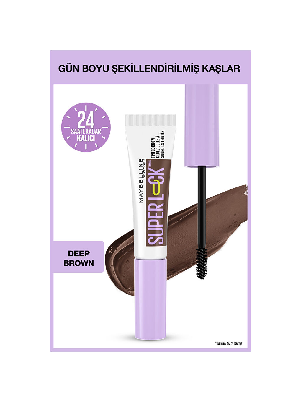 Maybelline New York Super Lock Brow Glue Kaş Sabitleyici Maskara -  Deep Brown - 1