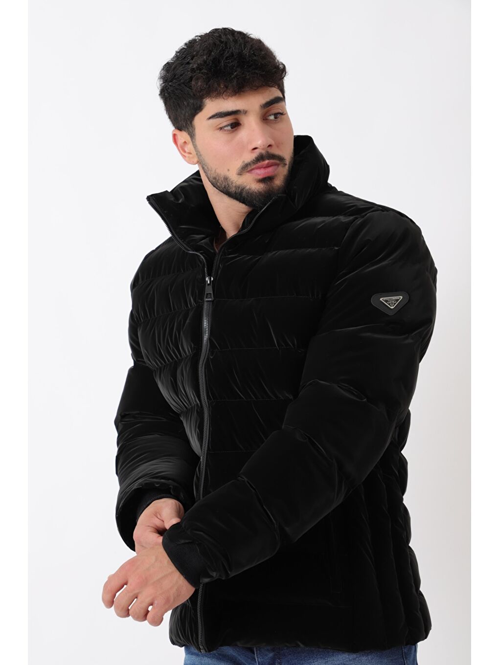 Siyah Cep Detay Dik Yaka Armalı Nova Kışlık Mont PLDP 3012_50463-4