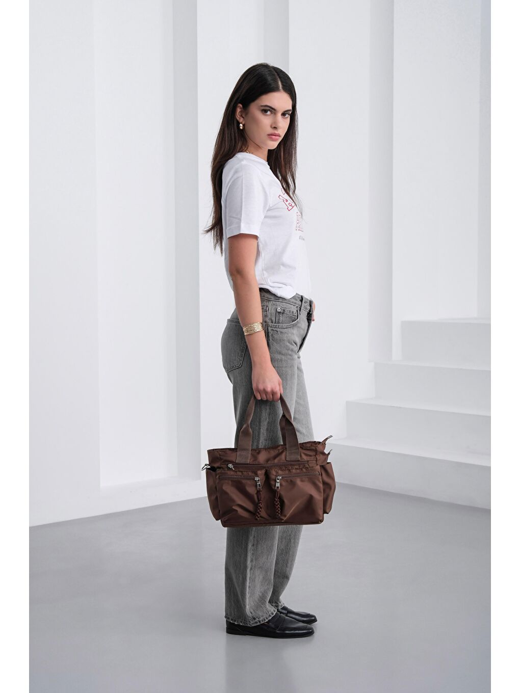 Kahverengi Bones Çok Gözlü El Ve Omuz Çantası Kahve-2