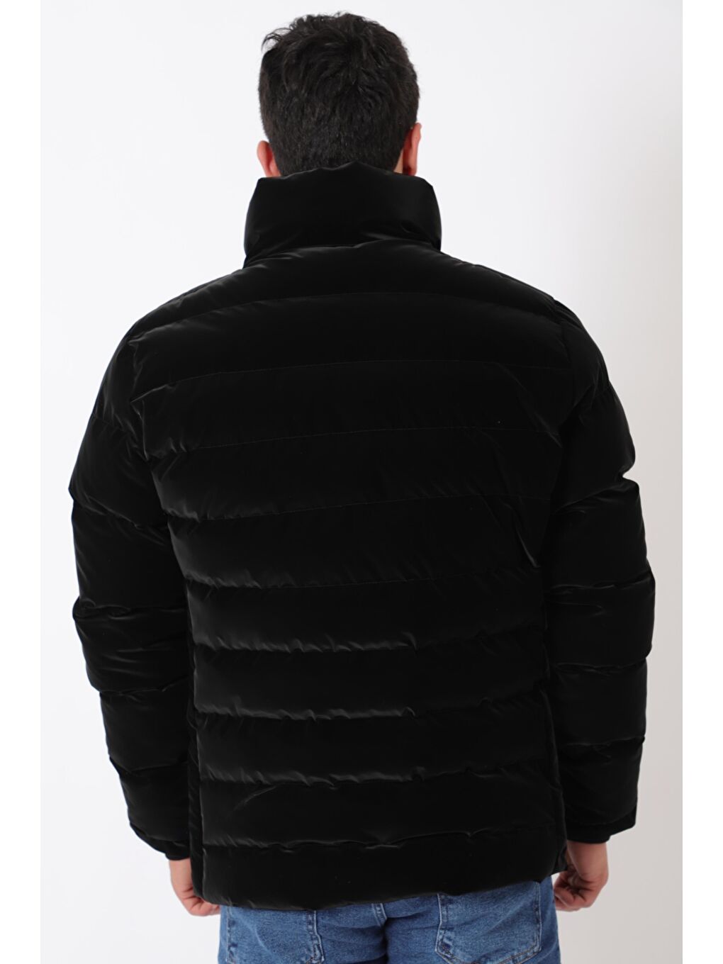 Siyah Cep Detay Dik Yaka Armalı Nova Kışlık Mont PLDP 3012_50463-5