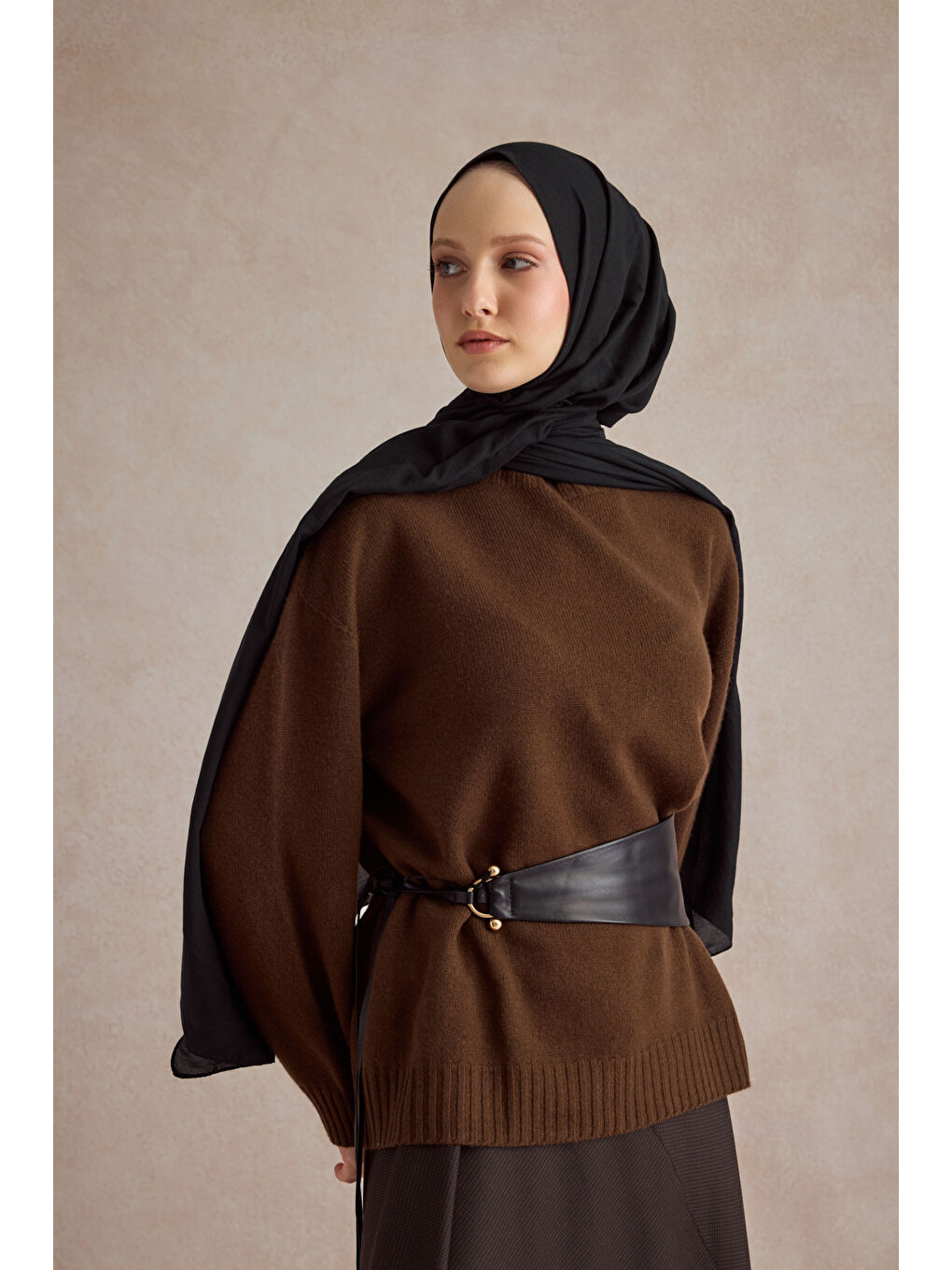 Organik Crash Şal Siyah-2