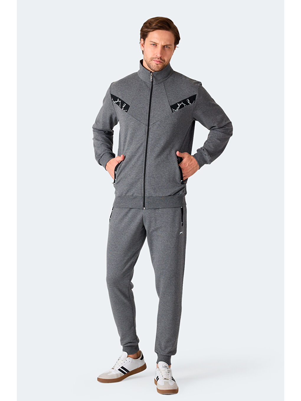 FELON Erkek Fermuar Cepli Antrasit Eşofman Takımı