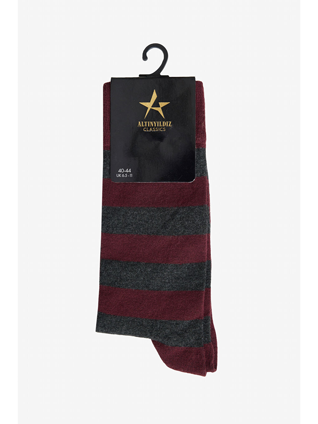 Erkek Bordo-Antrasit Desenli Bambu Tekli Çorap
