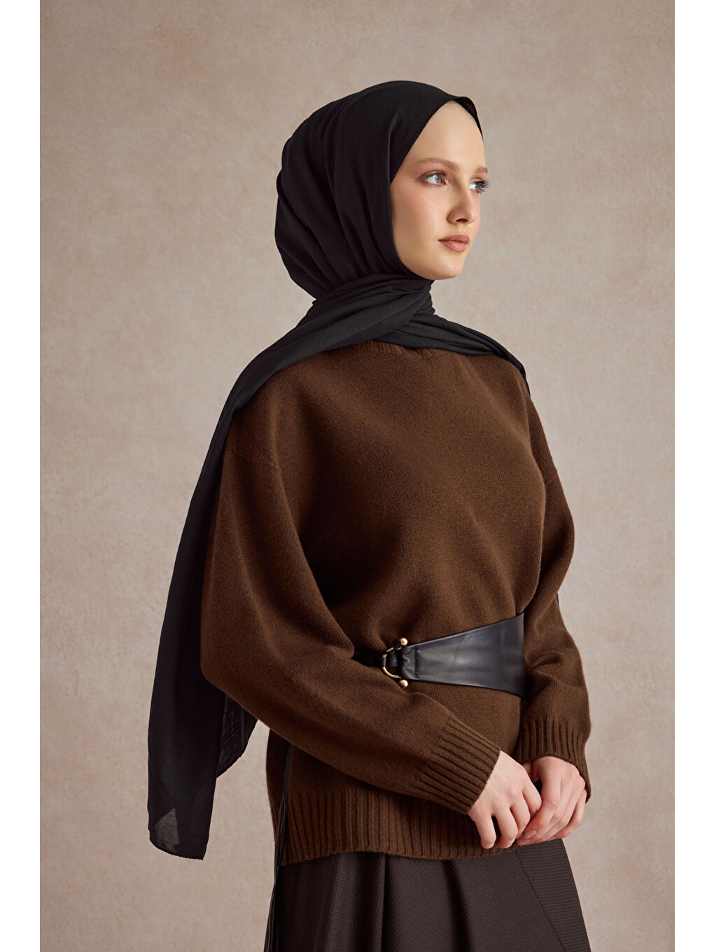 Organik Crash Şal Siyah-3