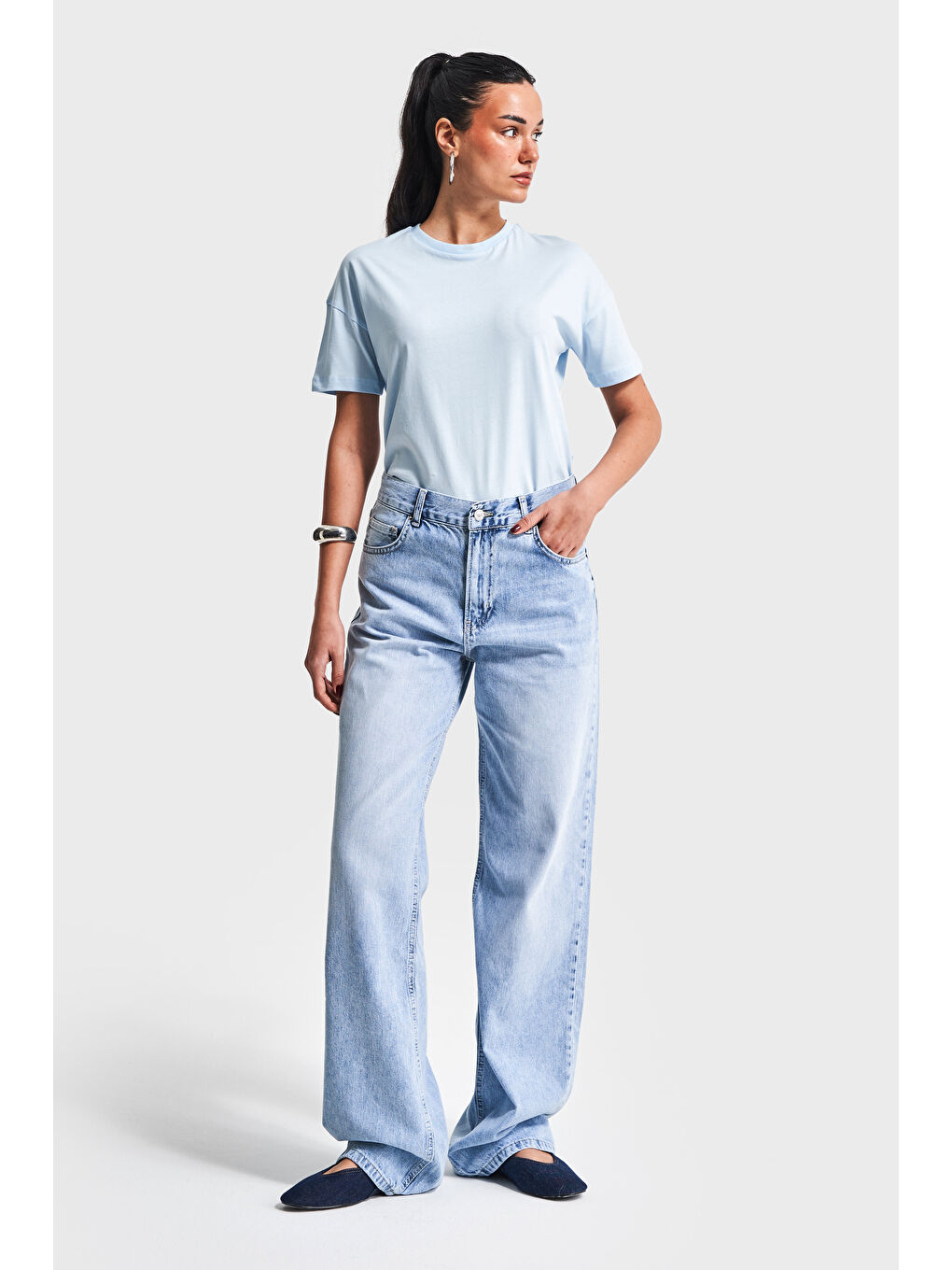 Mavi Kadın Snow Jean Rengi V-4S5-3 Loose Fit Viscon Kumaş Denim Jean