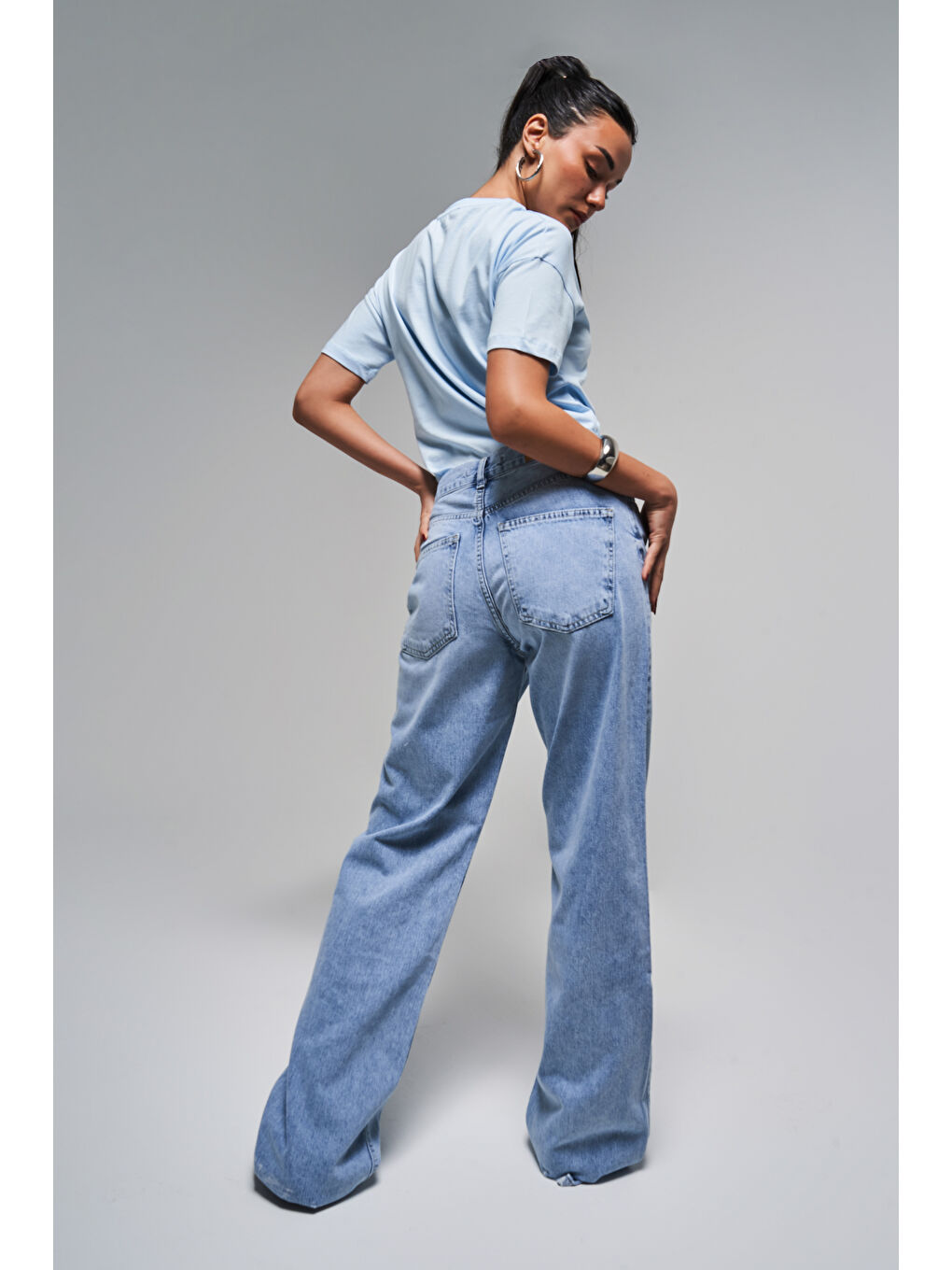 Mavi Kadın Snow Jean Rengi V-4S5-3 Loose Fit Viscon Kumaş Denim Jean-1