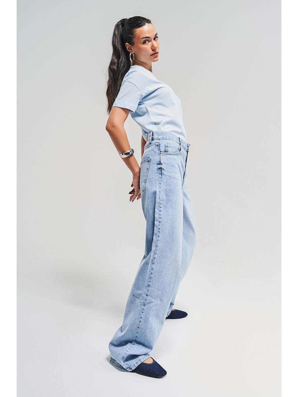 Mavi Kadın Snow Jean Rengi V-4S5-3 Loose Fit Viscon Kumaş Denim Jean-3