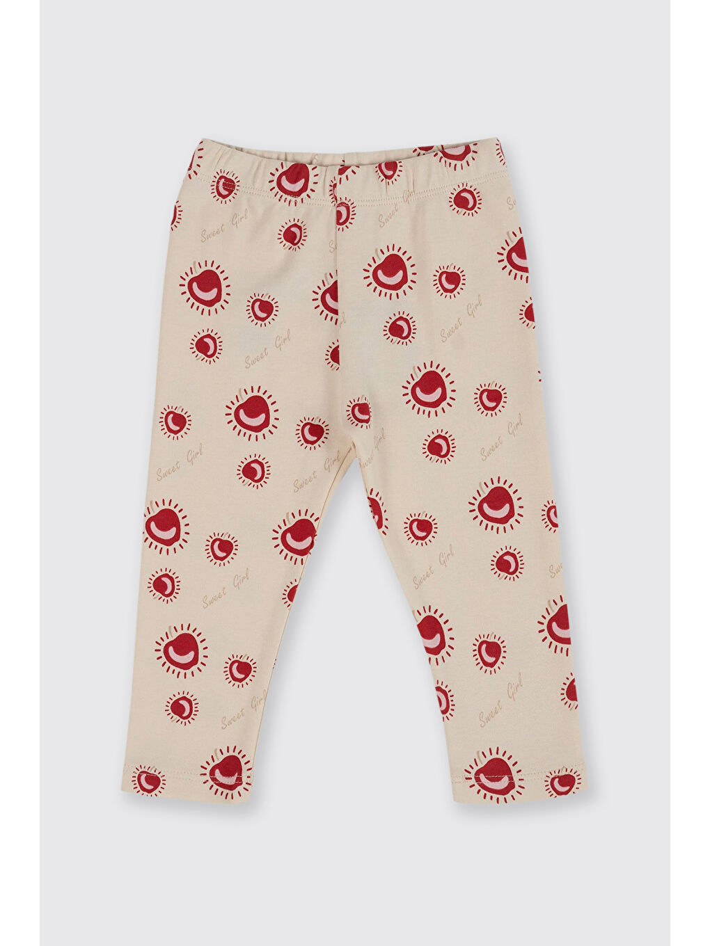 Yenidoğan Elma Baskılı Bej Tayt