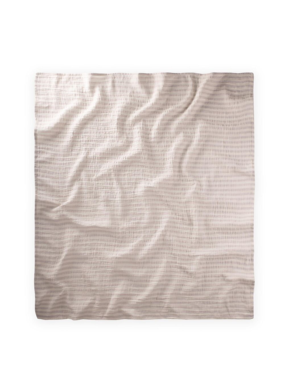 Naturel Battaniye 90X100cm Bej Kalın Çizgili-1