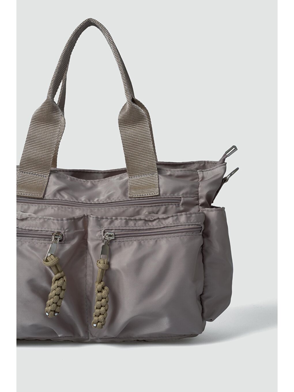 Bej Bones Çok Gözlü El Ve Omuz Çantası Vizon-3