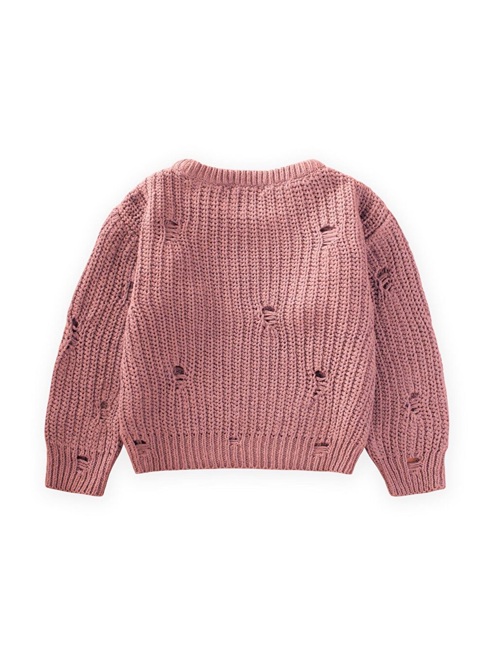 Pembe Selanik Triko Kazak 2-8 Yaş Gül Kurusu-1