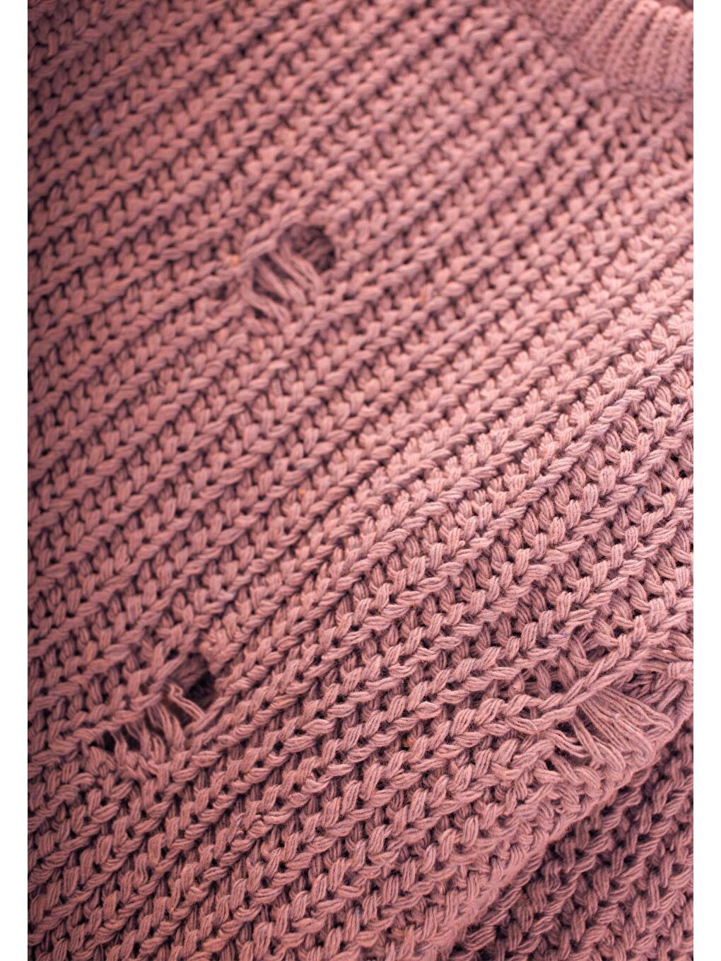 Pembe Selanik Triko Kazak 2-8 Yaş Gül Kurusu-2