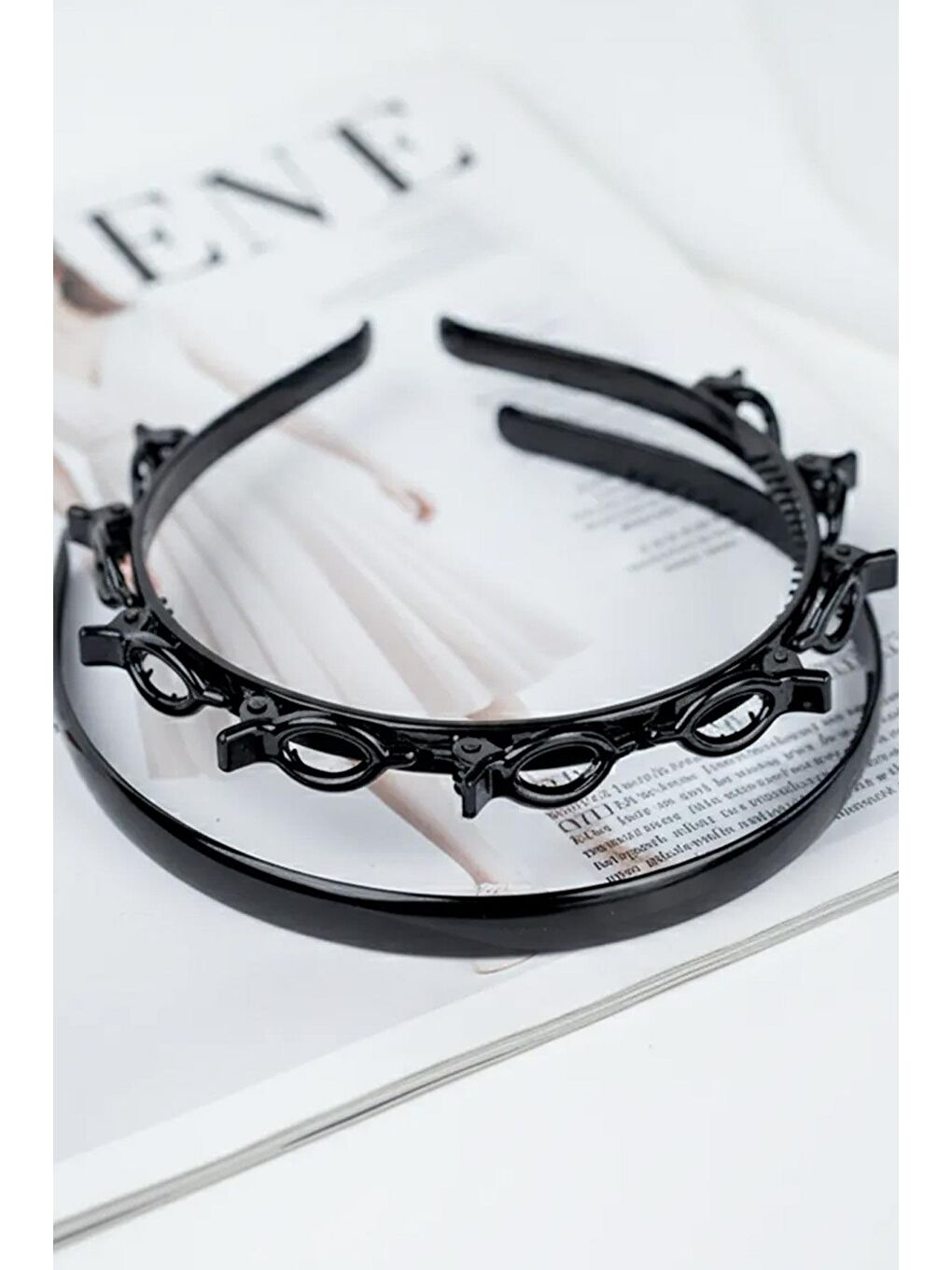 2 Adet Siyah Saç Bükücü Ve Siyah Taç-1