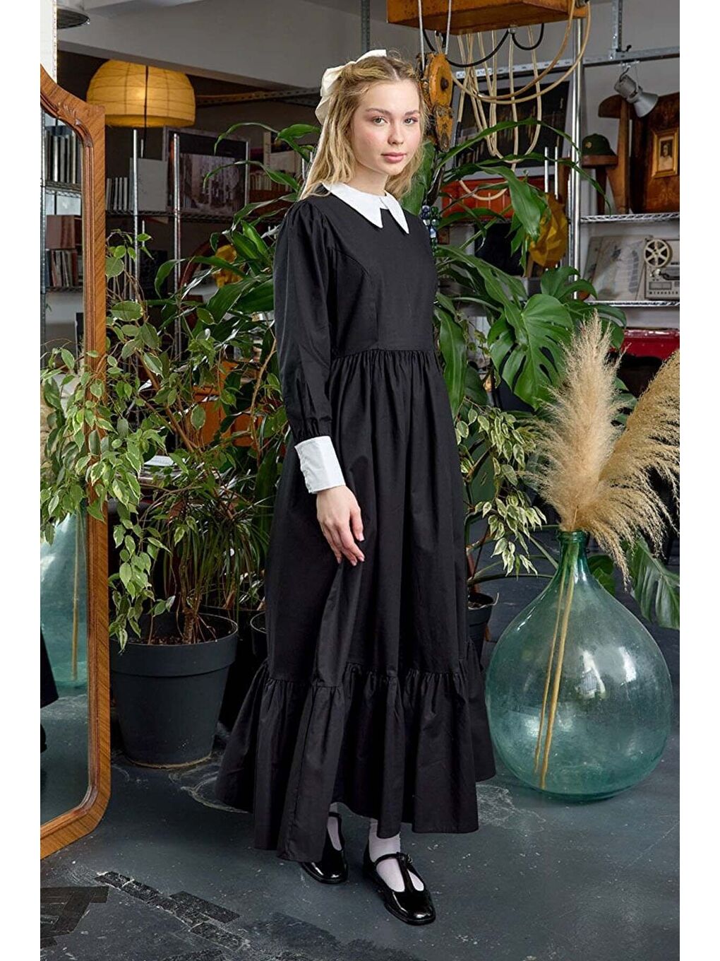 Siyah Çalıkuşu Elbise-1