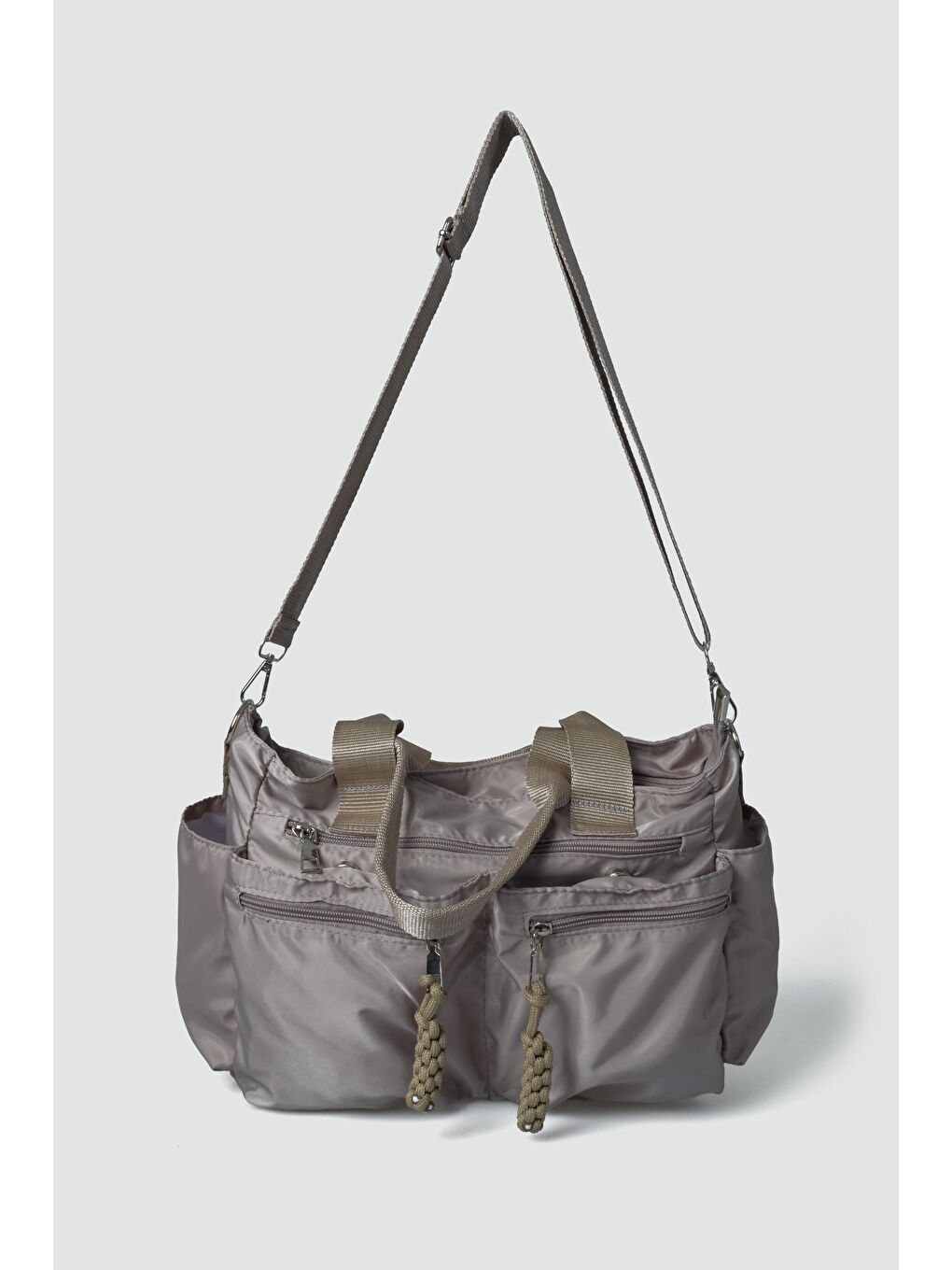 Bej Bones Çok Gözlü El Ve Omuz Çantası Vizon-6