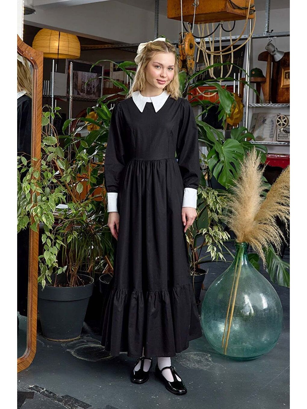 Siyah Çalıkuşu Elbise-3