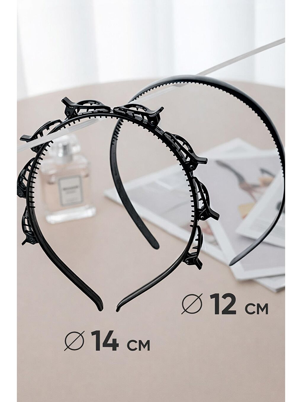 2 Adet Siyah Saç Bükücü Ve Siyah Taç-2