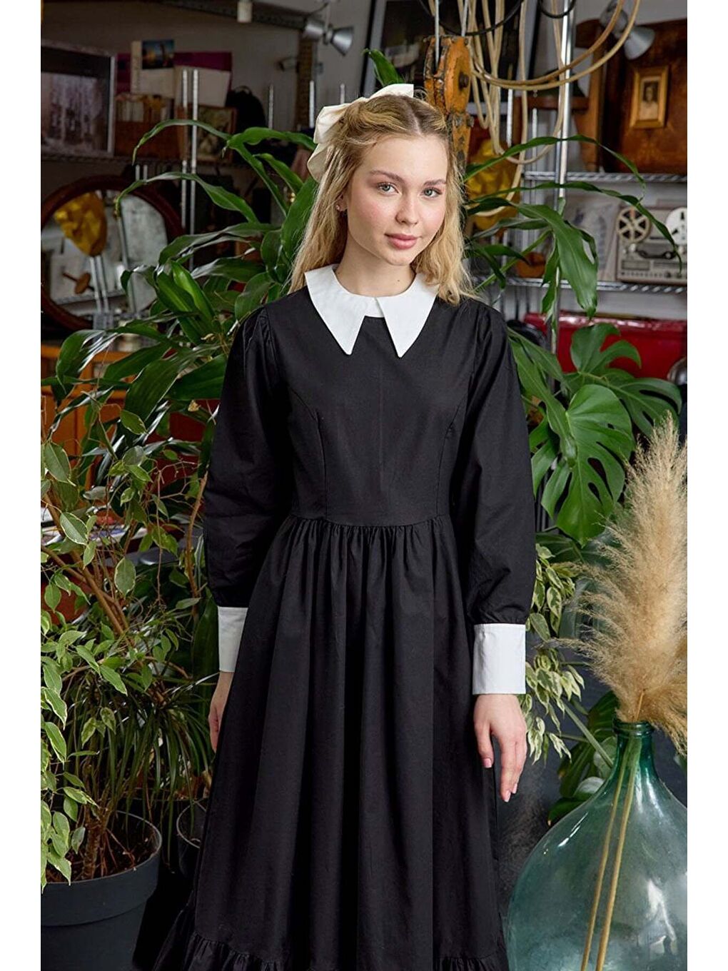 Siyah Çalıkuşu Elbise-4