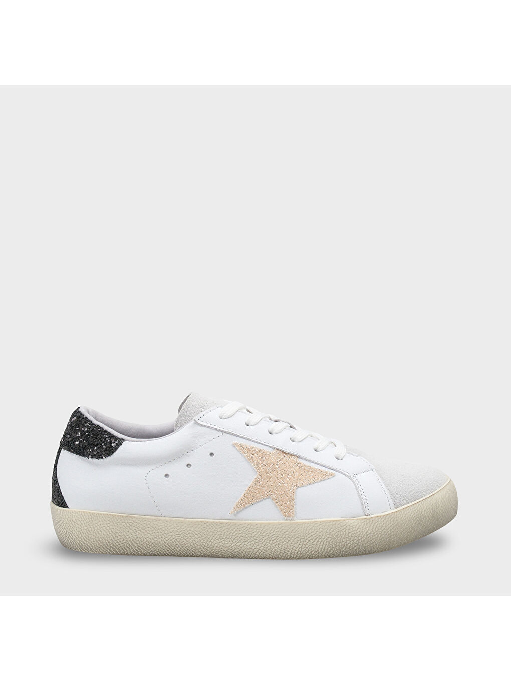 Sarı Bağcıklı Yıldız Desenli Kadın Sneaker