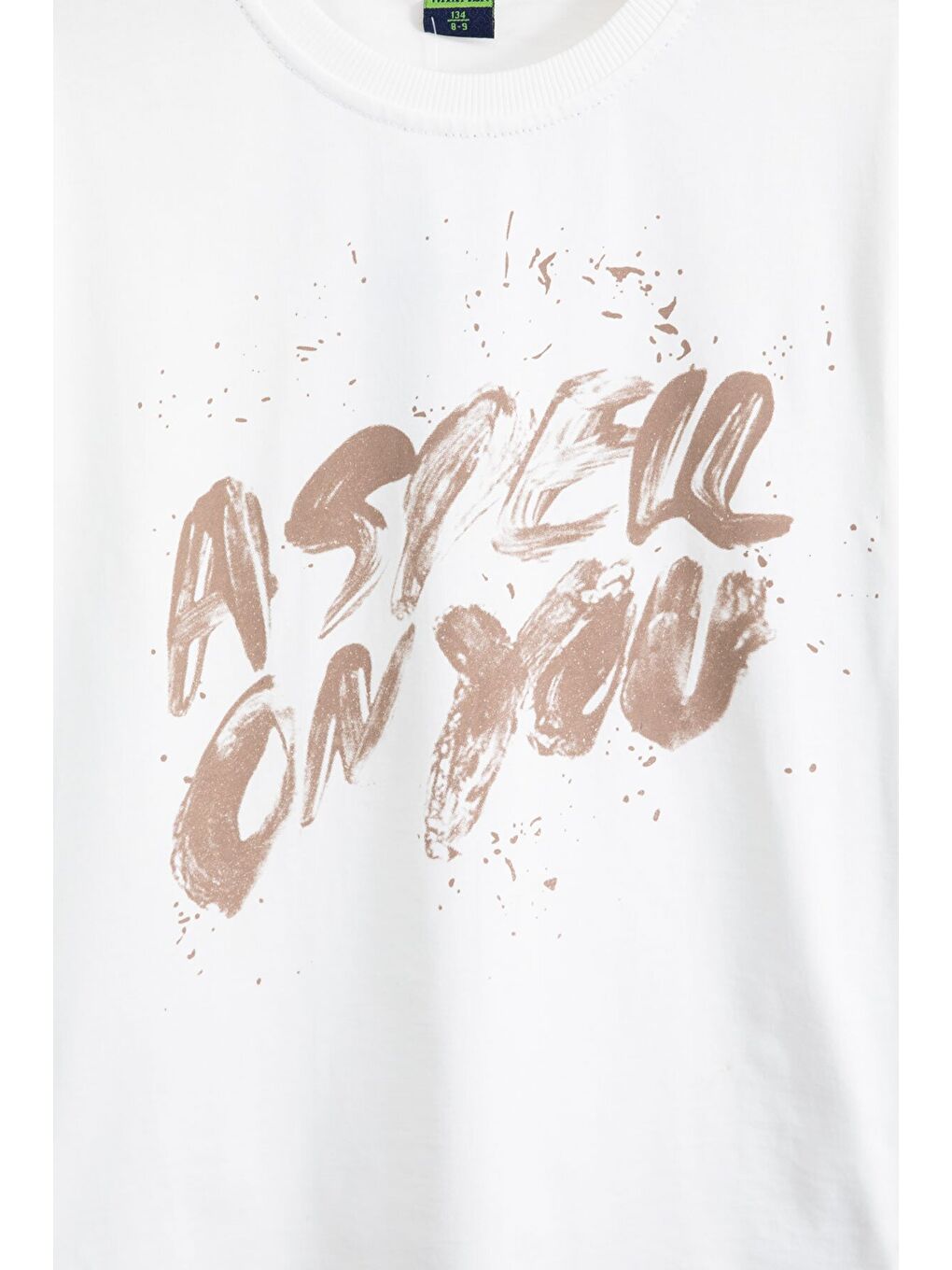 Ekru Grafiti Baskılı Tişörtlü Şortlu Erkek Çocuk 2li Takım 23775-3